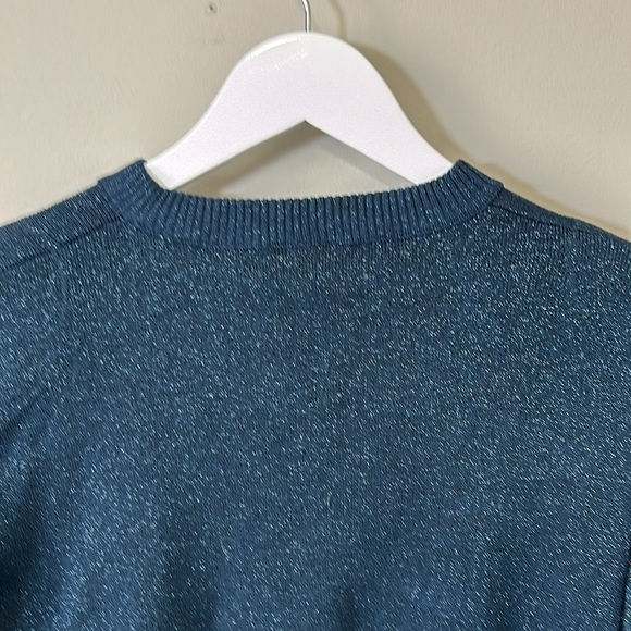 Free People Let It Shine Metallic Sparkle Balloon Sleeve Pullover Sweater Size S - Picture 8 of 14